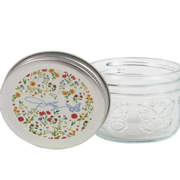 Dolly Parton Floral Strawberries Oven Mitt & Glass Jar Set - Picture 3 of 13